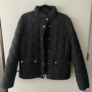 Quilted Black J Crew Coat XL